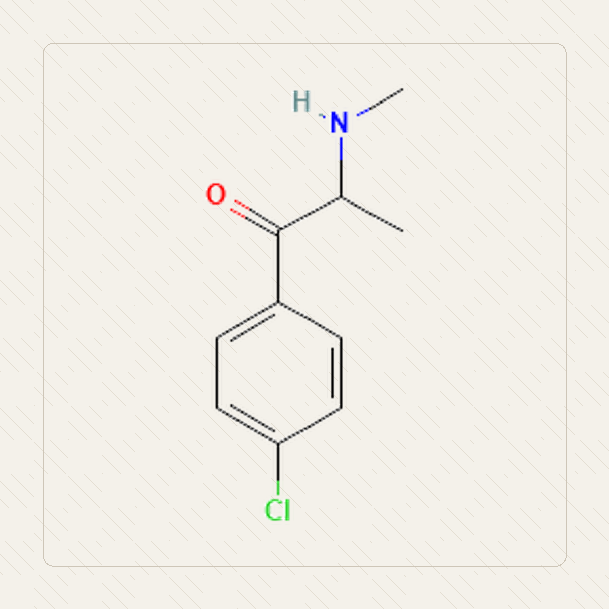 4-CMC, Lehrillustration der Molekülstruktur