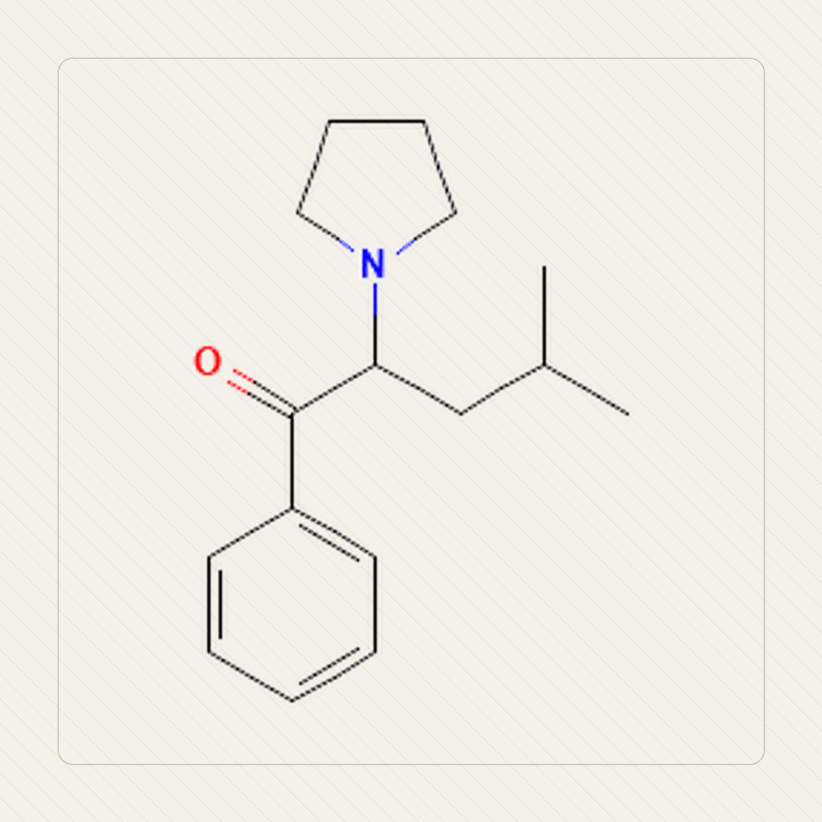 α-PHiP, Lehrillustration der Molekülstruktur